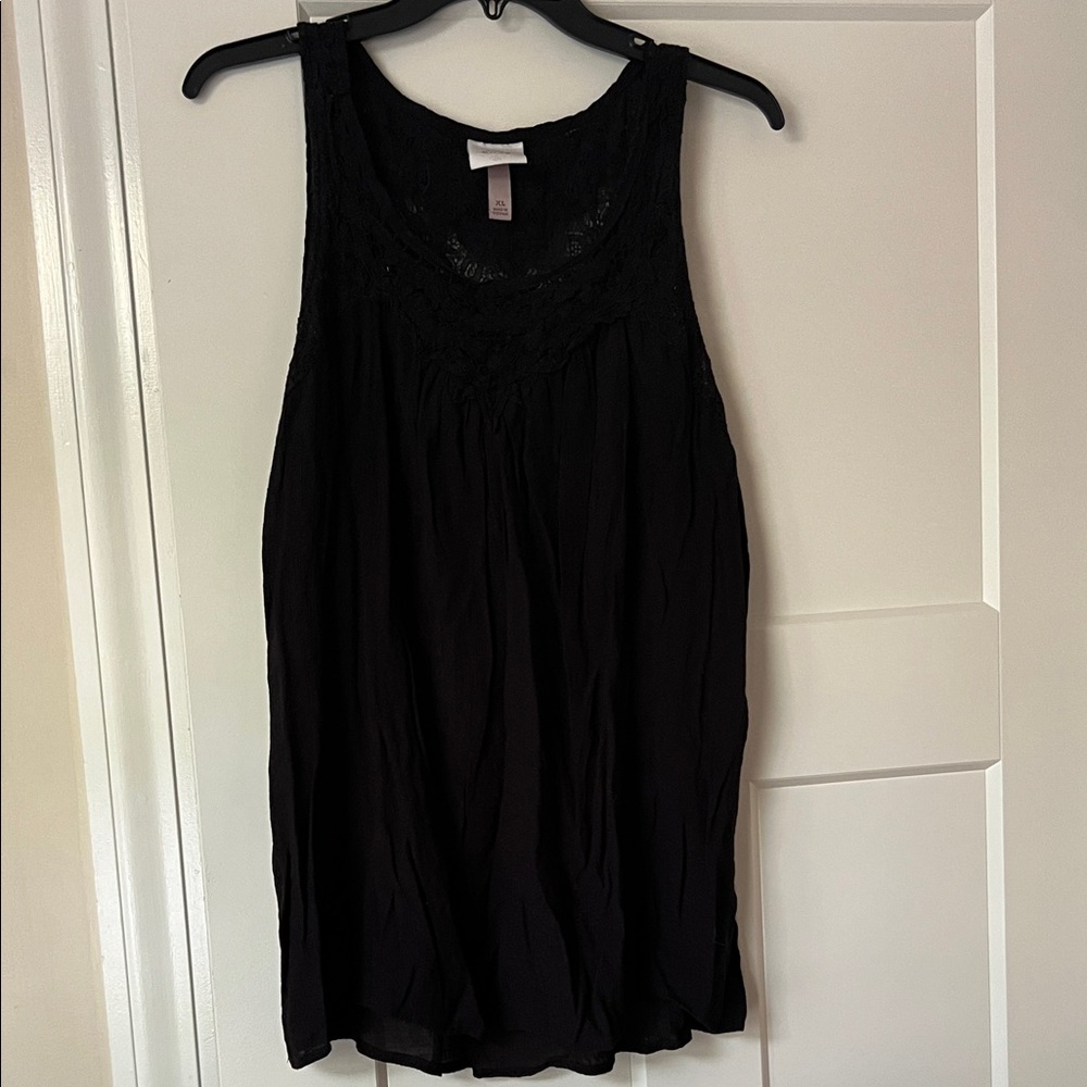Knox Rose Black Lace Detail Tank Top